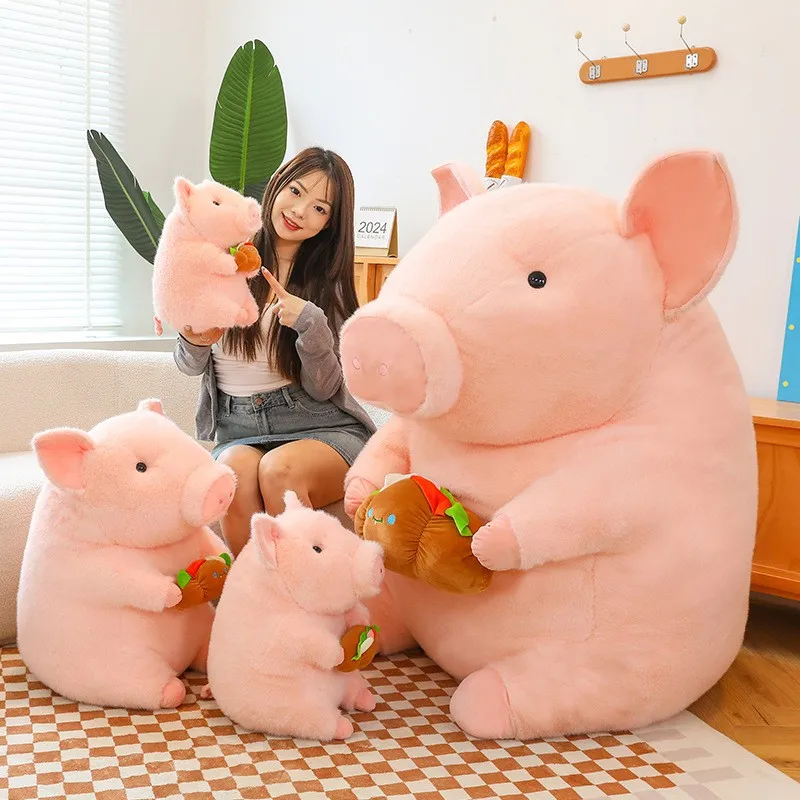 Cute Pink Gluttony Pig Plush Toy - Soft Polyester Perfect for Birthday & Holiday Gifts