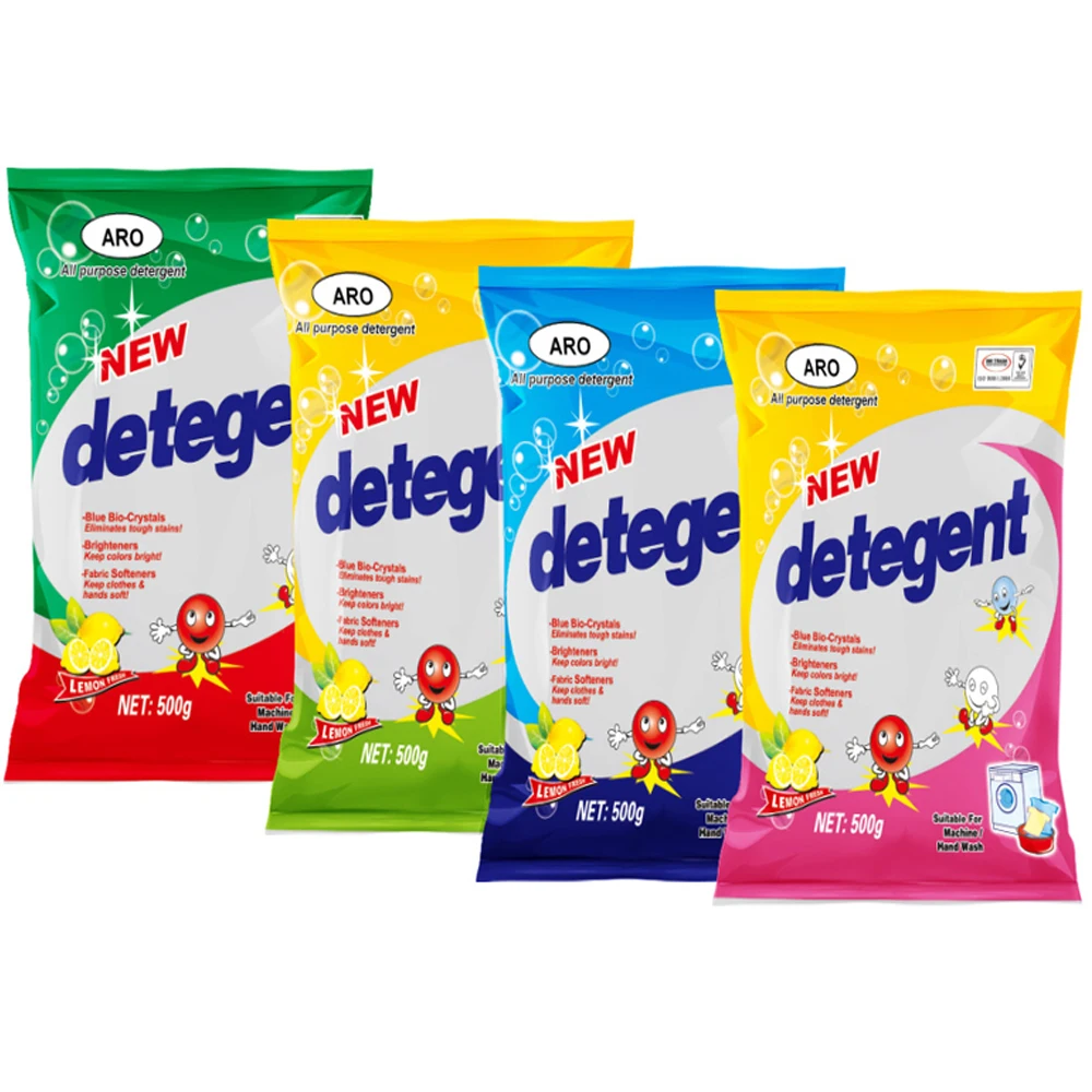 OEM PACKAGING SIZE EFFECTIVE HIGH FOAMING AUTOMATIC DETERGENT WASHING POWDER 100G 200G 800G 2KG