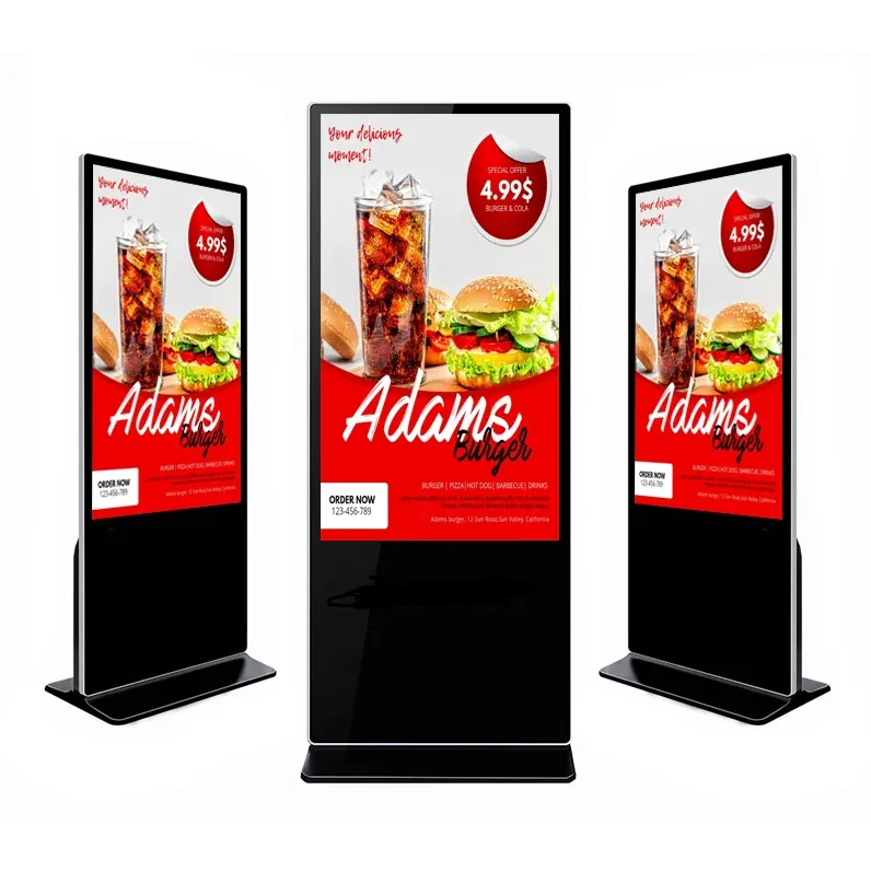 55 inch kiosk advertising equipment digital signage display with software for shop supermarket and indoor reception