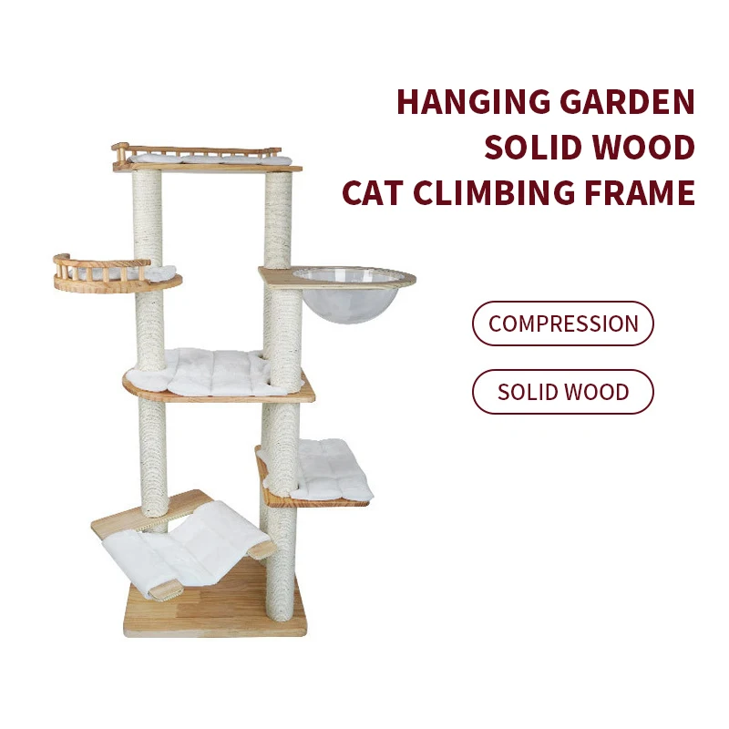 Relaxlines 4 Layer Cat Tree Sisal Castle Large Climbing Scratch Pet Scratcher Wood Condo Furniture Tower Cat Tree