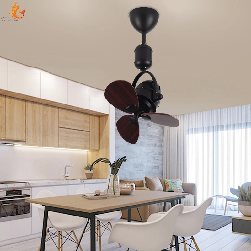 high quality 16 inch dc motor 3 wooden blades black ceiling fans small designer ceiling fan Wood Body Led Ceiling Fa