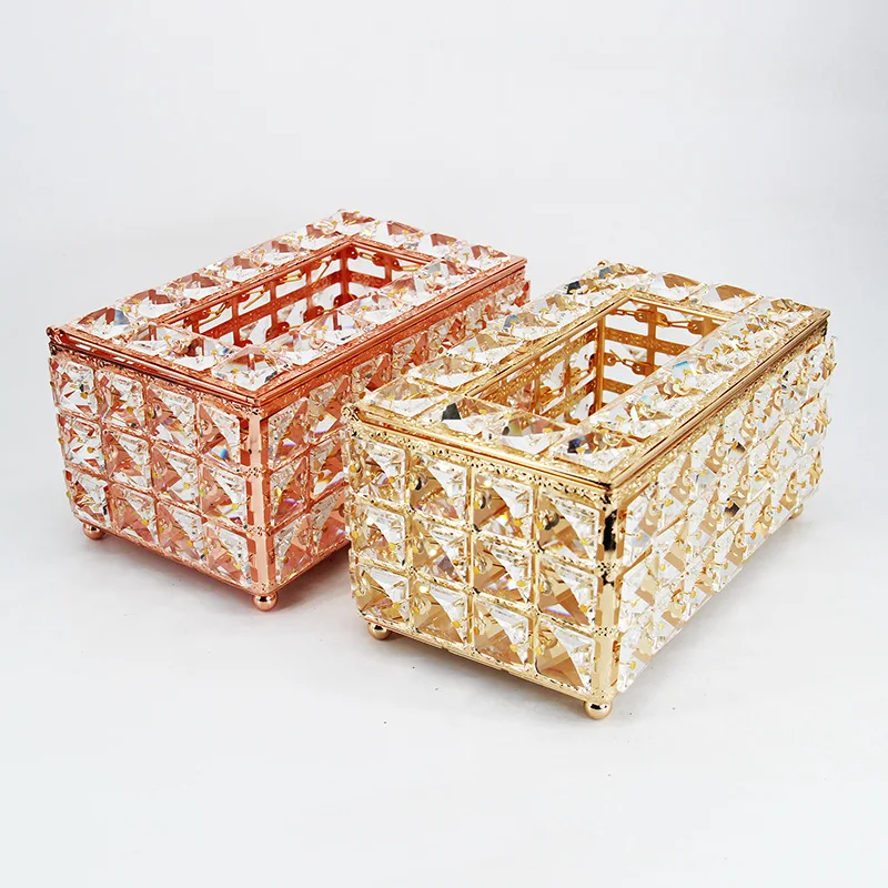 
Hot selling good quality metal/crystal handmade/home decoration tissue box 