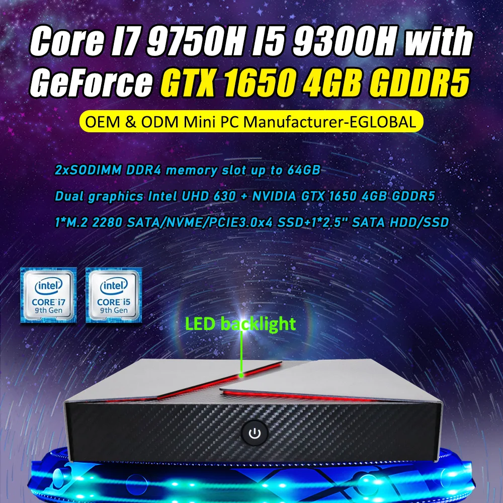  Настольный ПК ОЗУ 64 Гб Ge-force GTX 1650 4 ГБ GDDR5 i9 9880H i7 9750H игровой компьютер