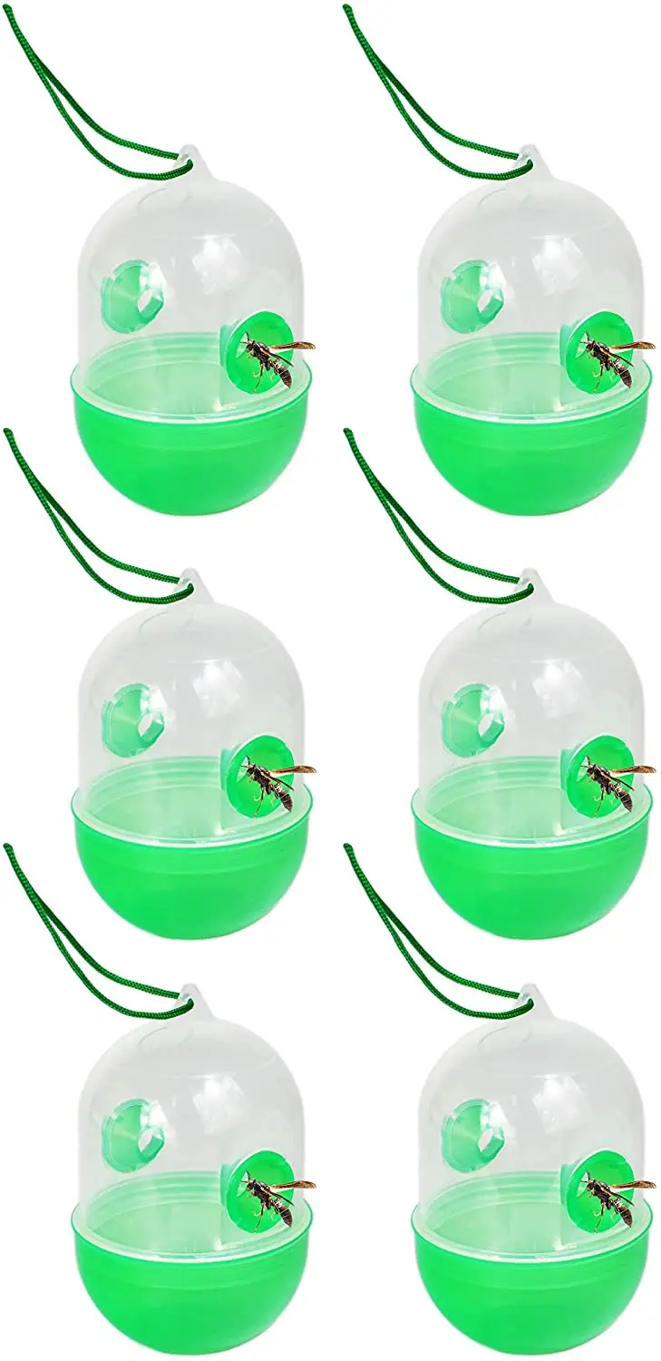 Set of 6 Chemical Free Wasp and Bug Traps Pollution-Free Insects and Bug Catcher Chemical-Free: Non-toxic, no irritating smell