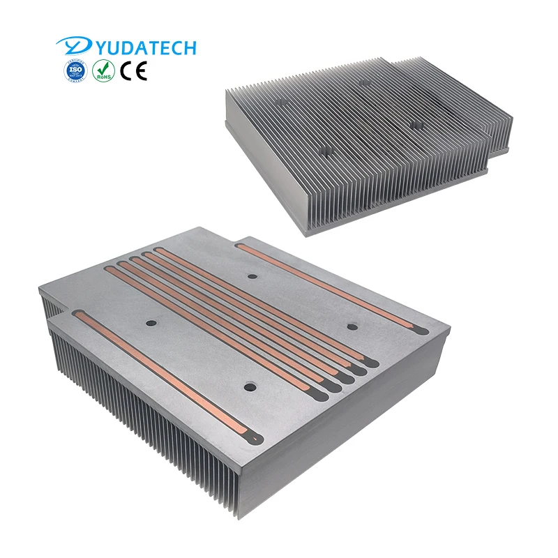 Large inverter heat sink epoxy resin filling heatpipe aluminum skived fin heatsink for IGBT