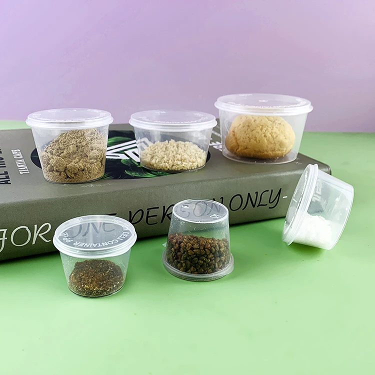 20ml  25ml  35ml 40ml 50ml 100ml Small Food Containers Sauce Cup Compostable  Cup  Sauce Packing Dipping Sauce Cups with lid