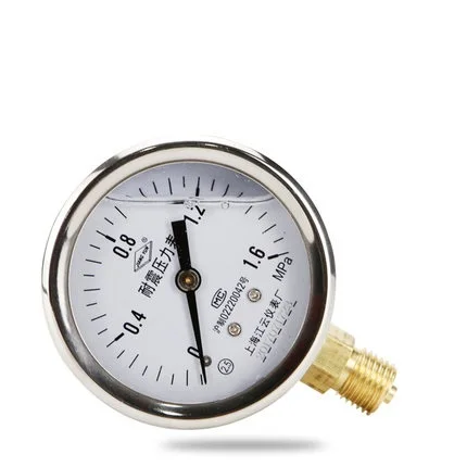 YN-60 instrument shock pressure gauge 0-1.6MPa vacuum shock pressure gauge hydraulic gauge 40mpa