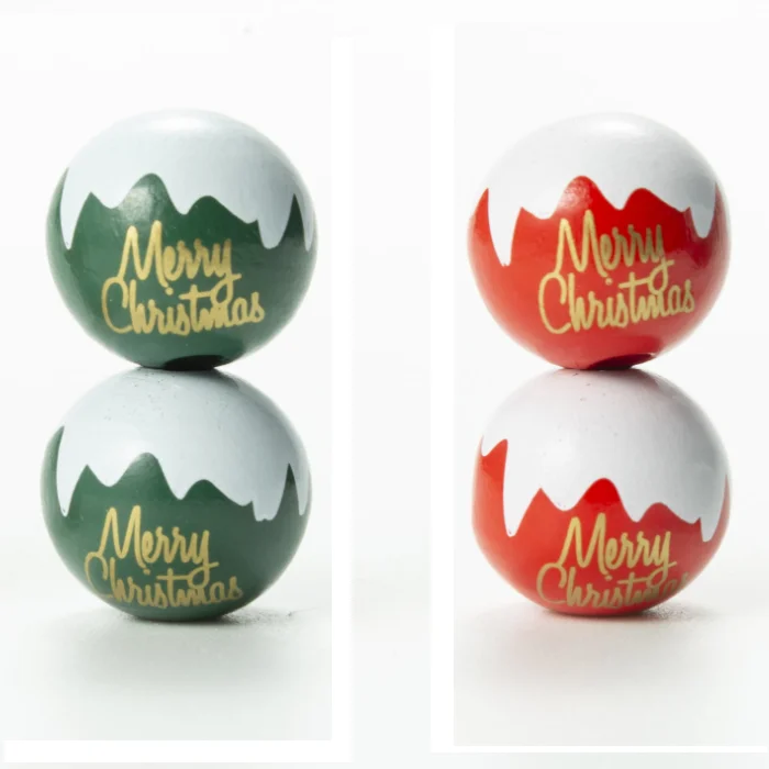 Christmas wooden bead color garland wood beads hemp rope tassel wooden bead string DIY accessories