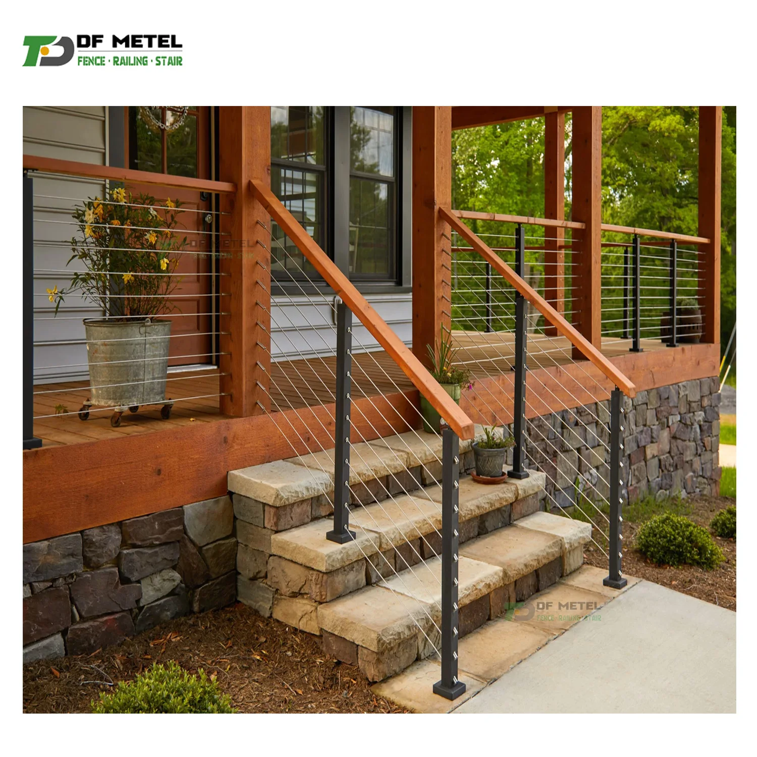 DF   stainless steel cable railing systems ss 304 316 tension wire handrail horizontal cable rope balustrade