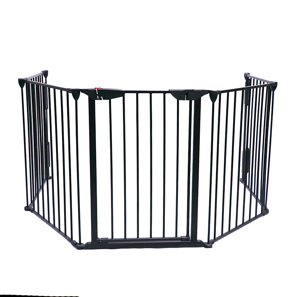 5 panel metal folding baby safety guard barrier indoor pet dog fence  fireplace fence