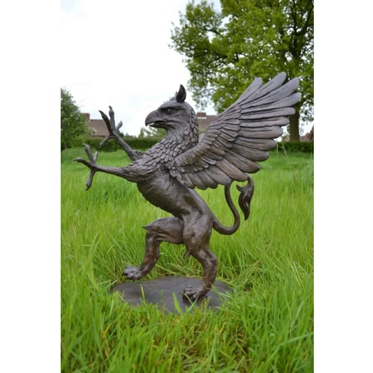 Garden Brass Animal Large Sculpture Bronze Griffin Statue