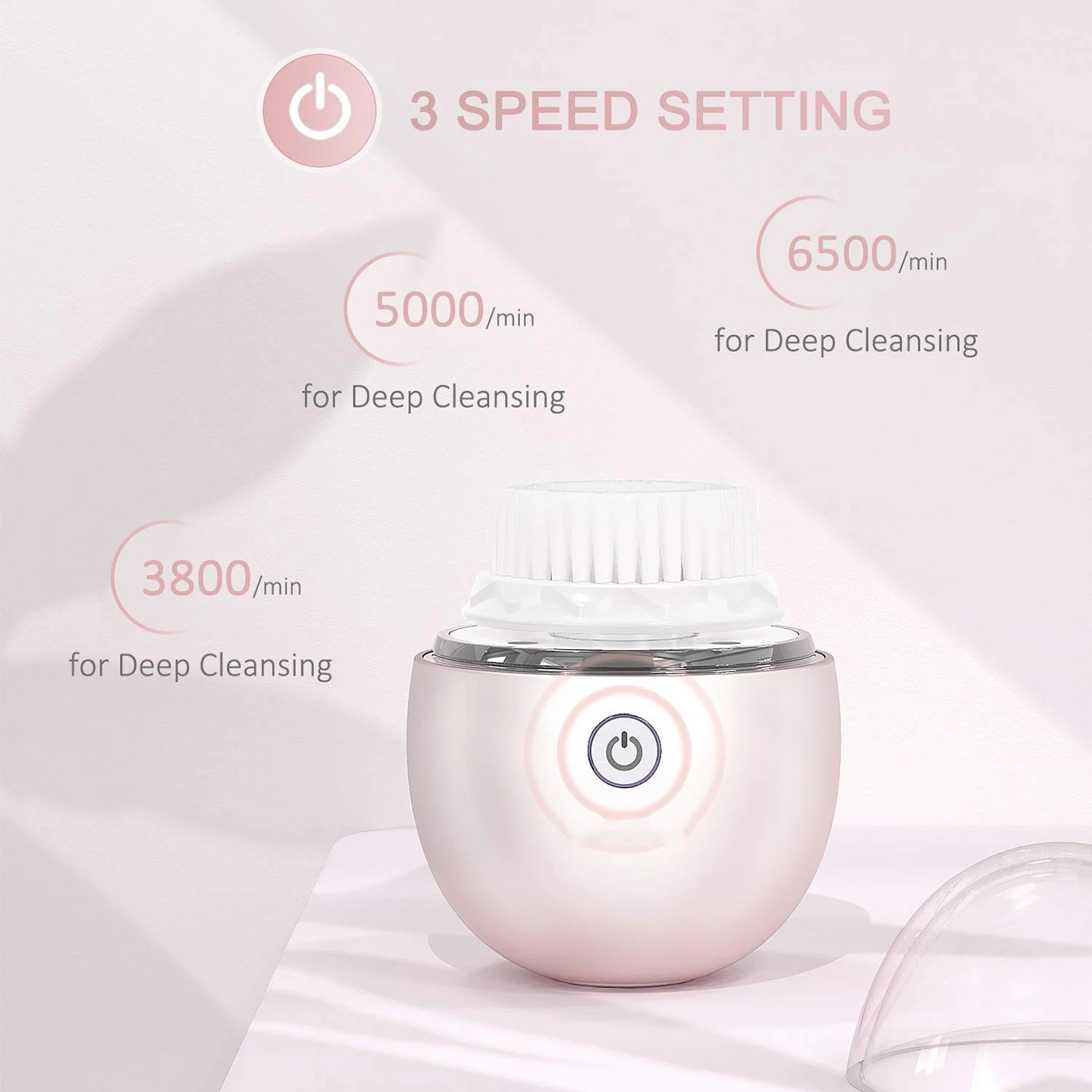 
2020 Updating IPX 7 Waterproof Electric Facial Brush Silicone Soft Pore Facial Cleansing brush cleaner With Massage Function 
