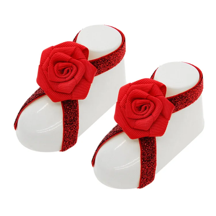 Girl Toddler Kids Headband Barefoot Flower Sandals For Photo Prop