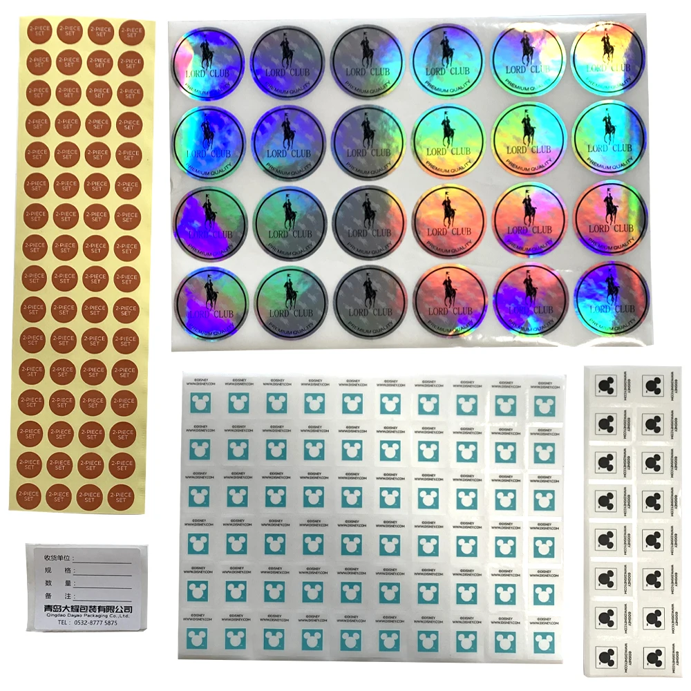 Custom Die Cut laser Stickers PVC and Vinyl Adhesive Hang Tags for Clothing Shoes Underwear Supermarket Food and Socks