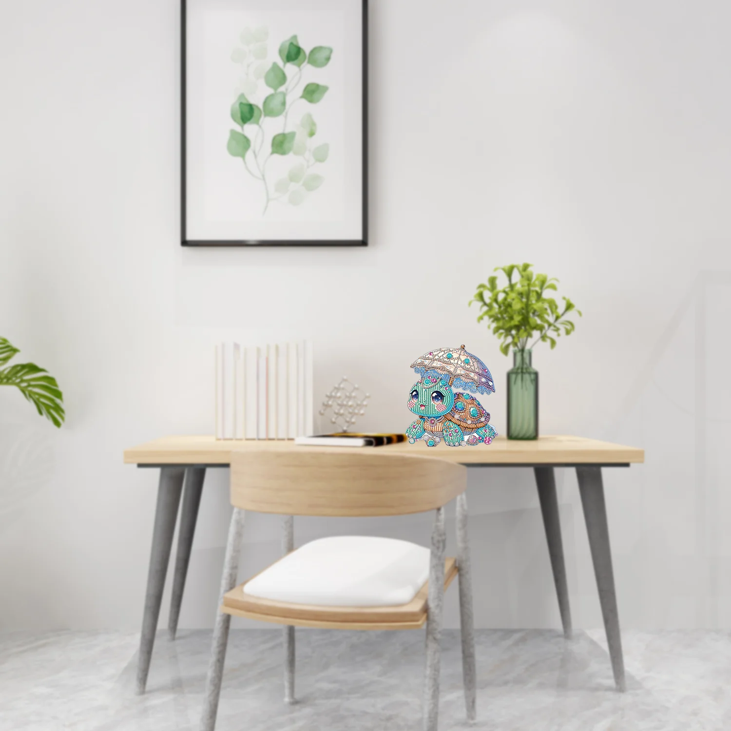 VANCY ARTS черепаха с зонтиками Набор алмазной живописи DIY Декор стола инструментами и стразами