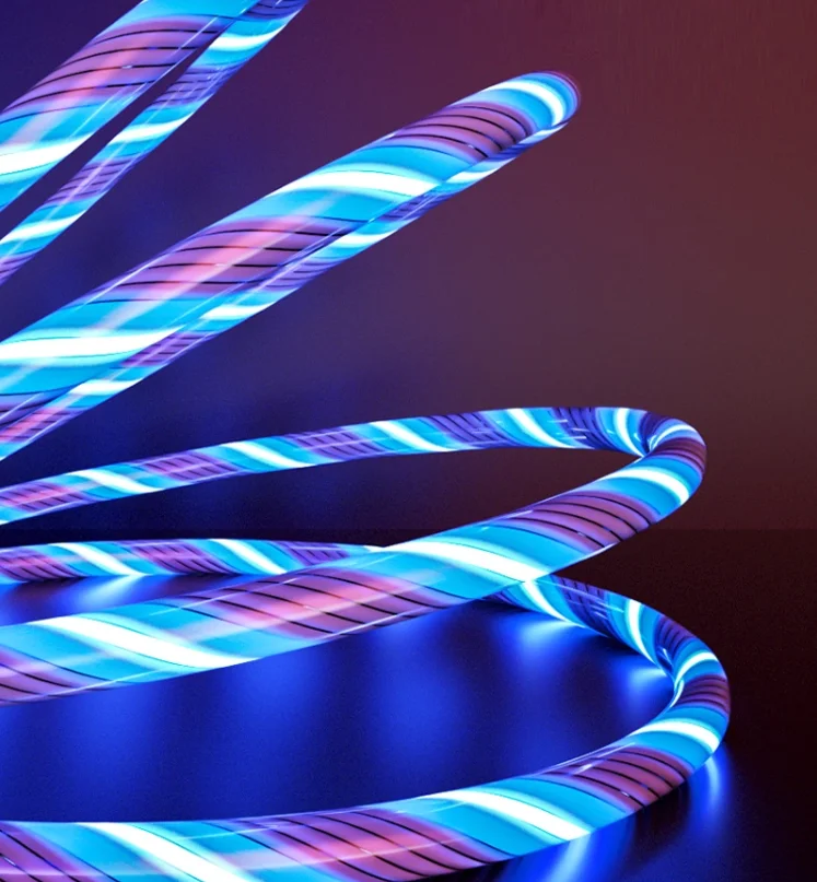 Wik-YT Lighting 3 в 1 светящийся 3 в 1 1,1 м зарядный кабель Type-C Micro USB для iPhone для одного разъема для Google