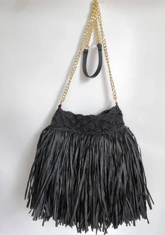 HIFA Summer Straw Bag Paper Knitting Straw Bag Crochet Handbag