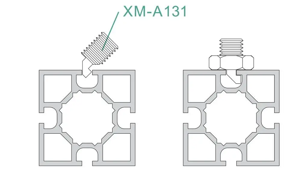 M1000 Square Profile for clean rooms,40*40 4-way aluminum extrusion