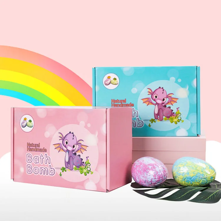 
Custom Handmade Natural Salt Oil Colorful Shape Dinosaur Egg Fizzy Bath Bomb for Kid 