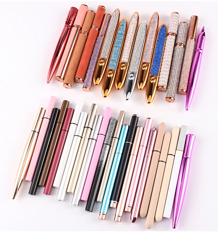 New Design 2 In 1 Private Label Custom Logo Colored Waterproof Glitter Liquid Black Lashglue Glue Pen Eyeliner For Makeup