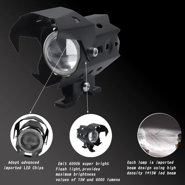 Сверхъяркая передняя фара U8, высокая мощность, аксессуары для мотоциклетных фар, светодиодная фара безопасности для мотоцикла