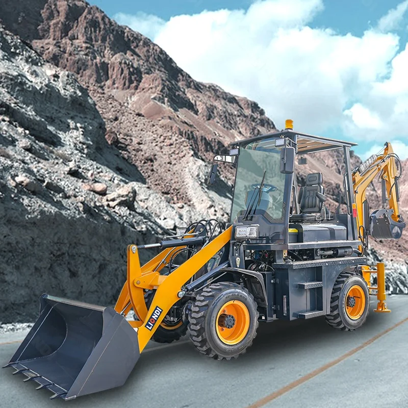 3.2 Ton 3.4T 5T 6T 8TON 4 In 1 Bucket Backhoe Loader Liondi Hydrostatic Transmission Wheel Loader