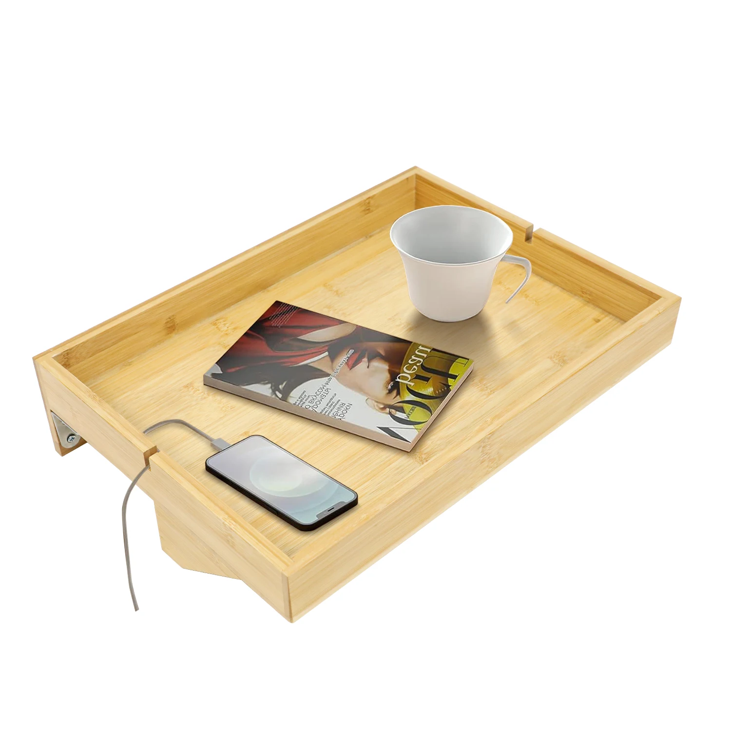 GL Custom Bedside Storage Shelves Bed Side Table Floating Nightstand Organizer Adjustable Bamboo Bedside Shelf For Bed Top Bunk