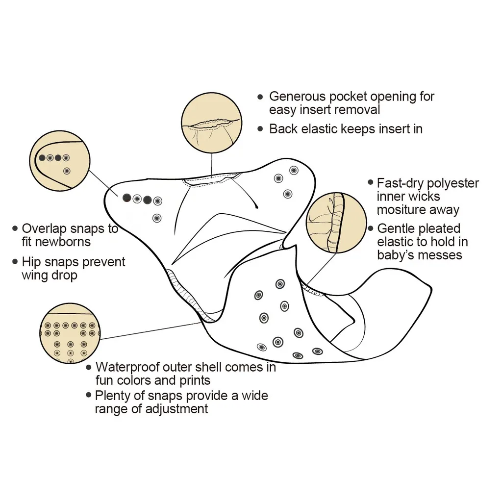 10 PCS MOQ Mumsbest Baby Pocket Cloth Diaper Baby White Snaps and Round Wing Cloth Diaper Fitted Cloth Diaper Free Shipping