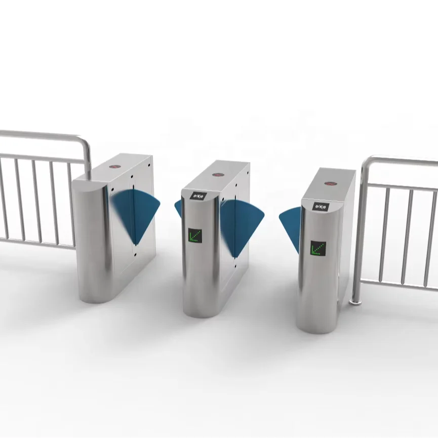 High security face recognition/swipe card/finger print/NFC/ESD access flap barrier turnstile  for Office building