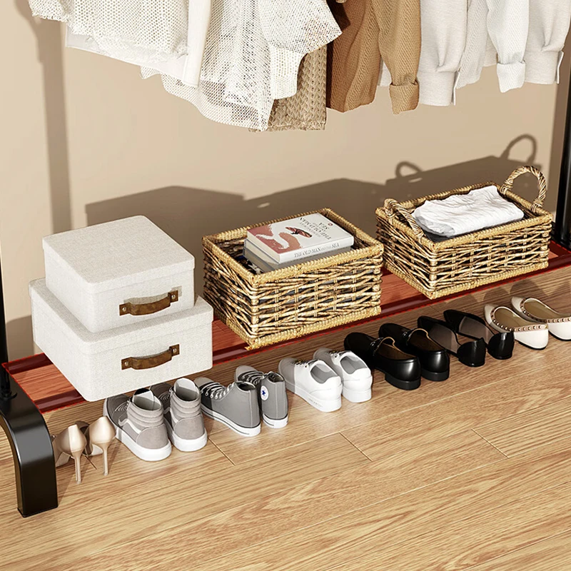 Simple Multifunctional Indoor Metal Clothes Rack for Bedroom Household Floor Stand for Shoes & Clothing