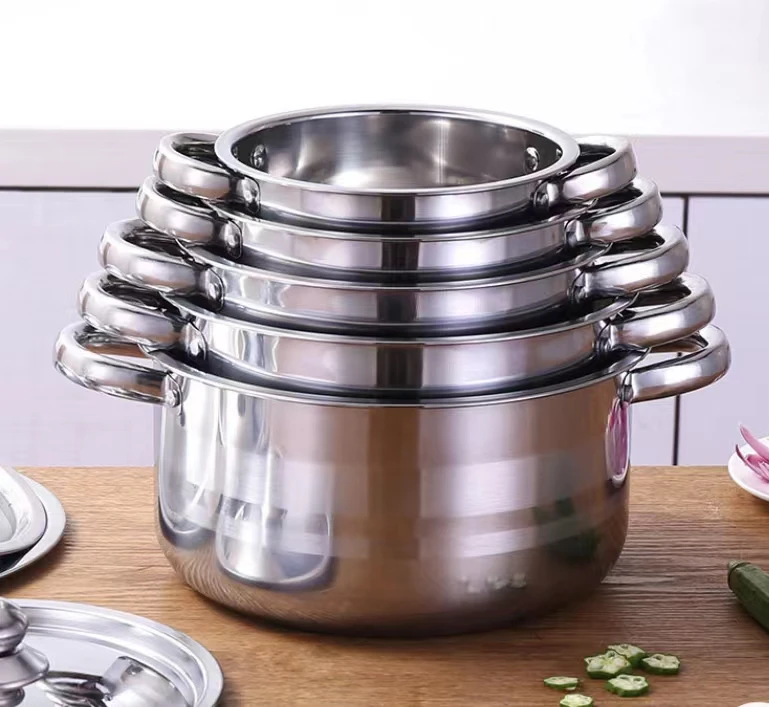 New arrival best seller Stainless steel 5 piece set chef classic stainless steel pot cookware series for cooking