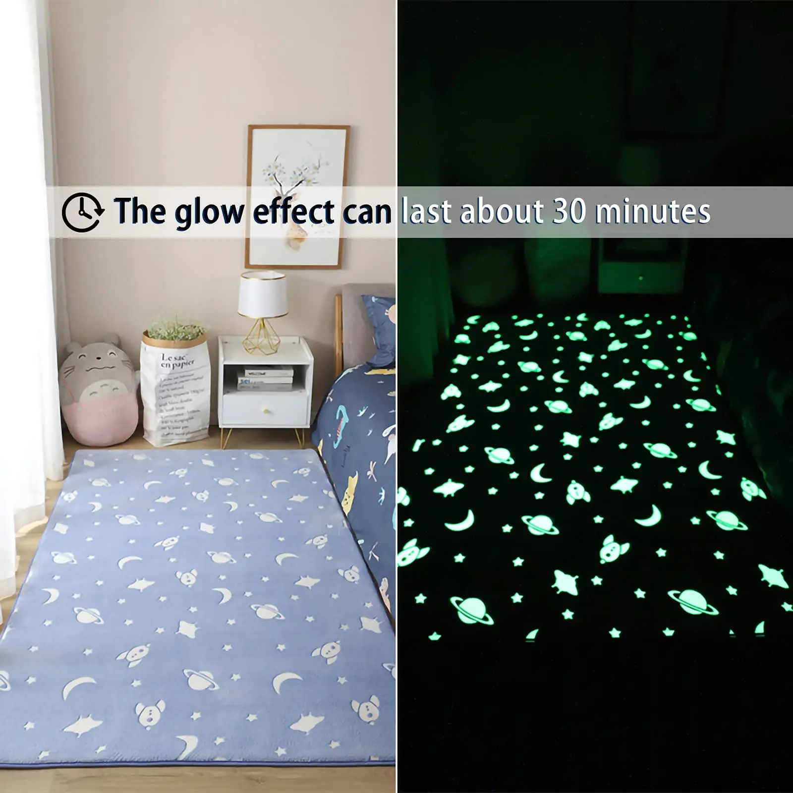 New Glow in The Dark area rug carpet hot sale Area floor Rugs Soft Decorative Play Mat for Kids Non-Slip Living Room Rug Carpets