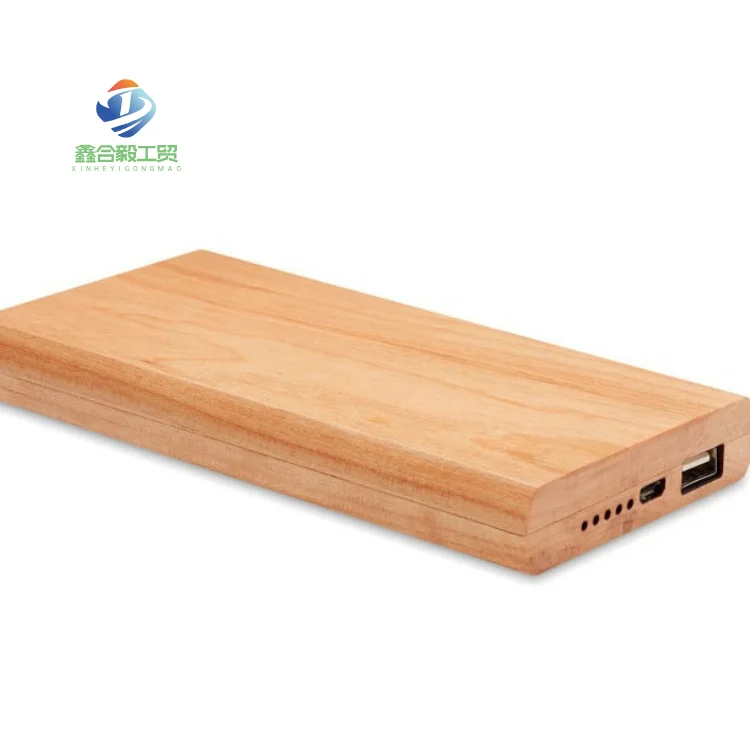 Ультратонкий Пользовательский логотип 4000 мАч Powerbank Дерево Бамбук Power Bank