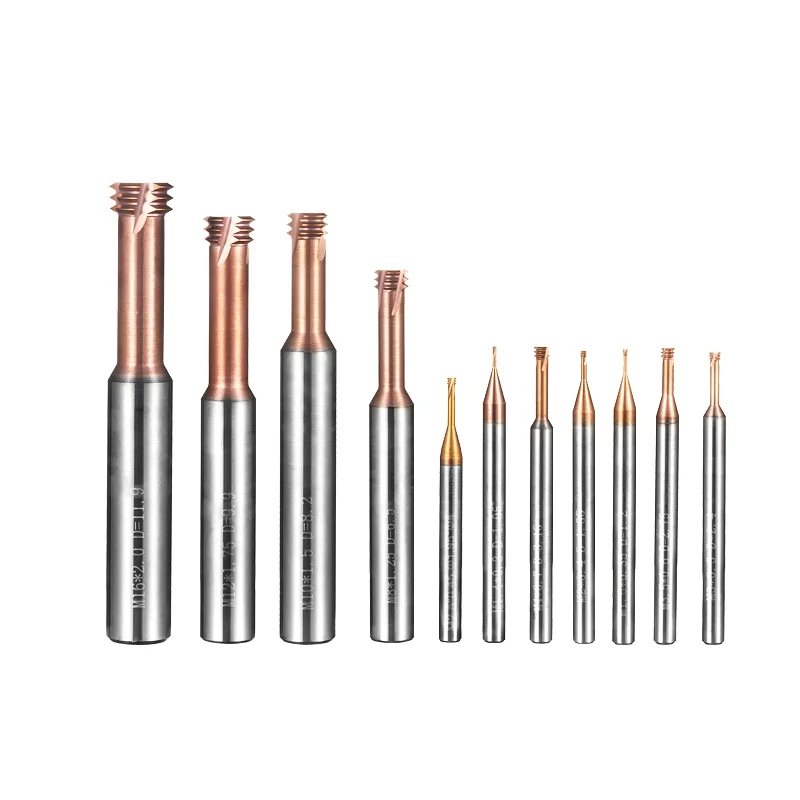 60 Degree 3 Tooth Carbide Thread Milling Cutter M1.2 M1.6 M2 M2.5 M3 M4 M5 M6 M8 CNC Machining Aluminum Steel Threading