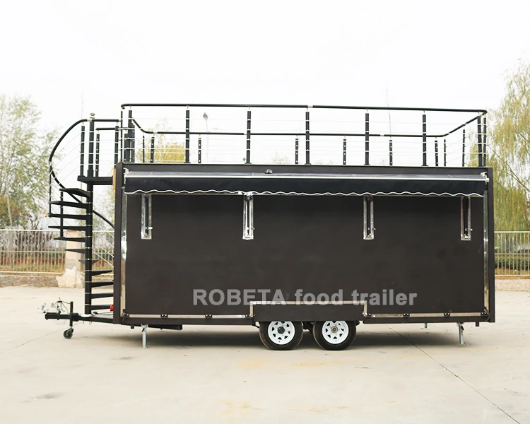 
Commercial Catering Trailer Street Restaurant 2-Story Mobile Bar Food Trailer For Sale 