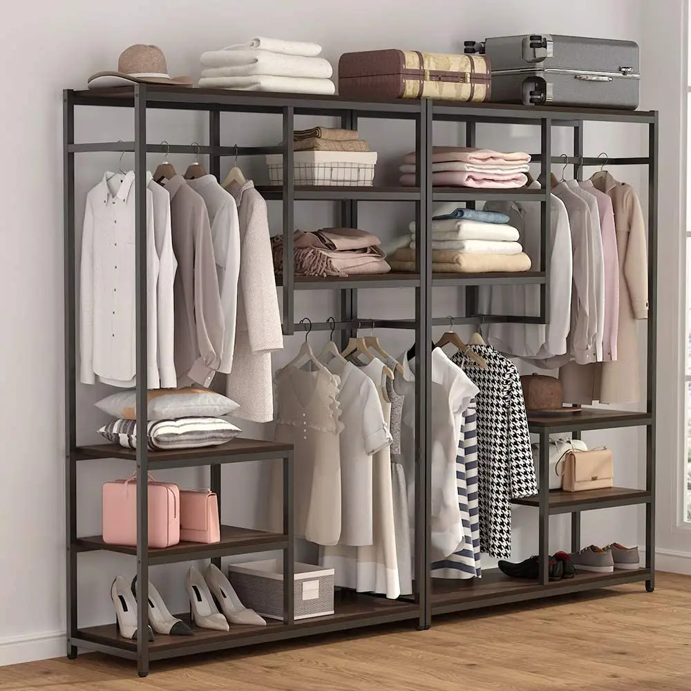 Free-standing Closet Organizer Clothing Shops Display Stands Clothes Garment Racks