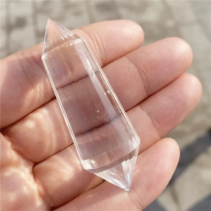 
Wholesale High Quality Healing 24 Faceted Clear Quartz Double Point White Crystal Wand For Decoration 