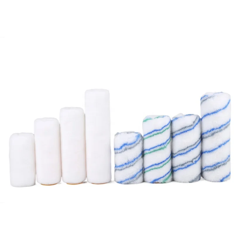 High Quality White 4 6 7 9 Inch Paint Rollers With Plastic Handle Elegant Wall Design Brush
