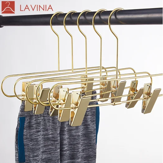 Lavinia Wholesale Luxury Rose Gold Wire Metal Clothes Hanger With Clips for Swimwear Lingerie
