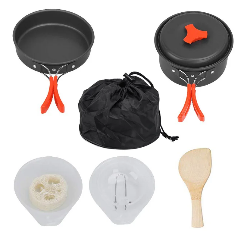 Outdoor Pot Set For 1-2 Person Camping Pot Set For Portable Alumina Pot Kitchen Set Cookware Wholesale