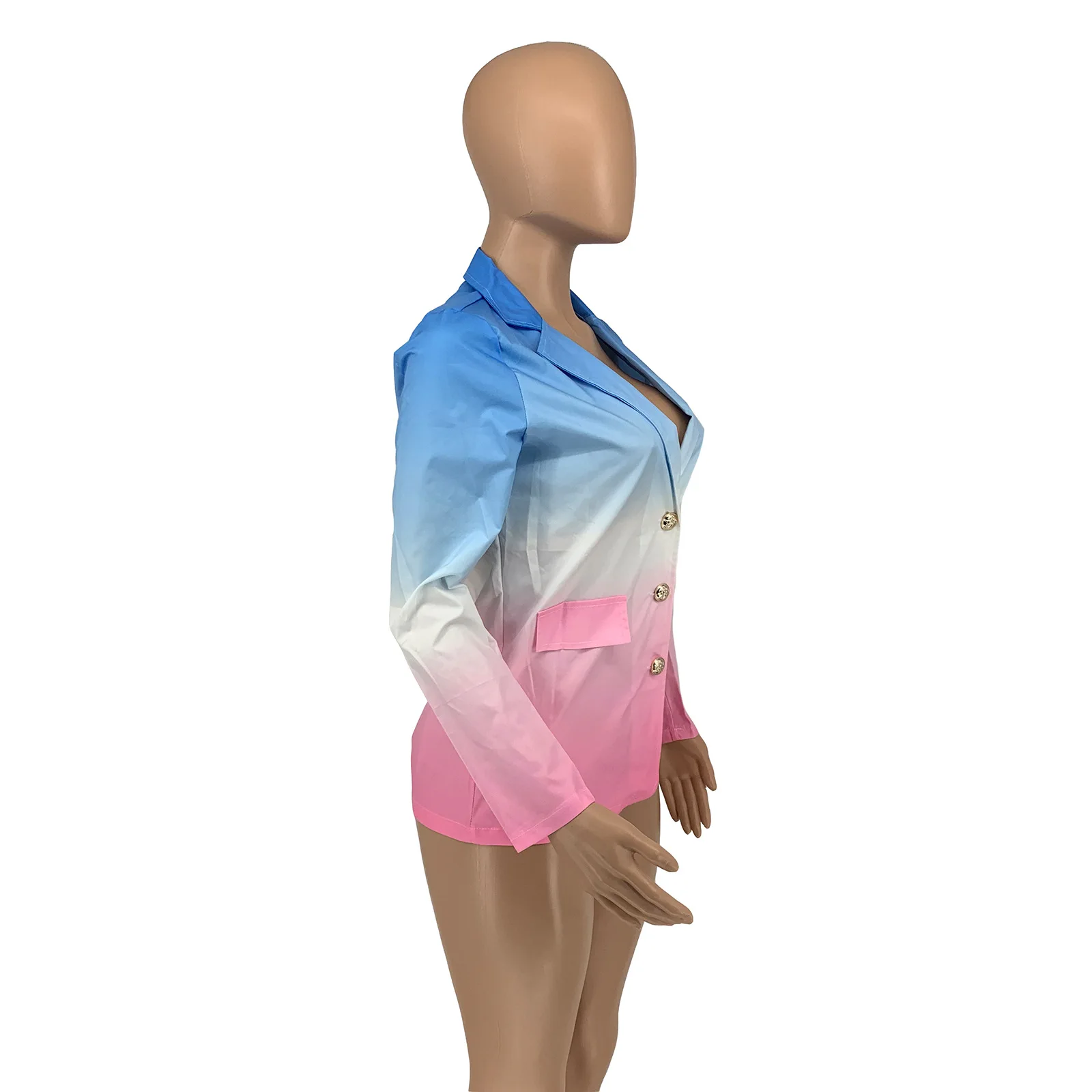 Fall Clothing Ombre Pink Woman Blazer Fashion Winter Single Breasted Jacket Ladies Casual Blazers Coat Autumn Clothes