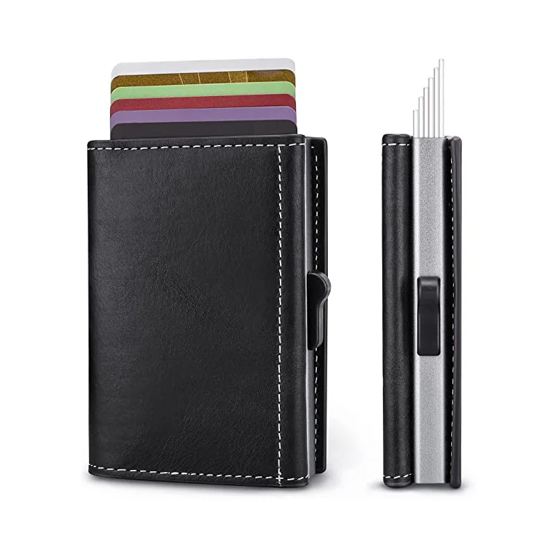 Горячая Распродажа 2022, Rfid-защита от кражи, металлический автоматический держатель для карт, трехскладной держатель для карт, мужской чехол для кредитных карт
