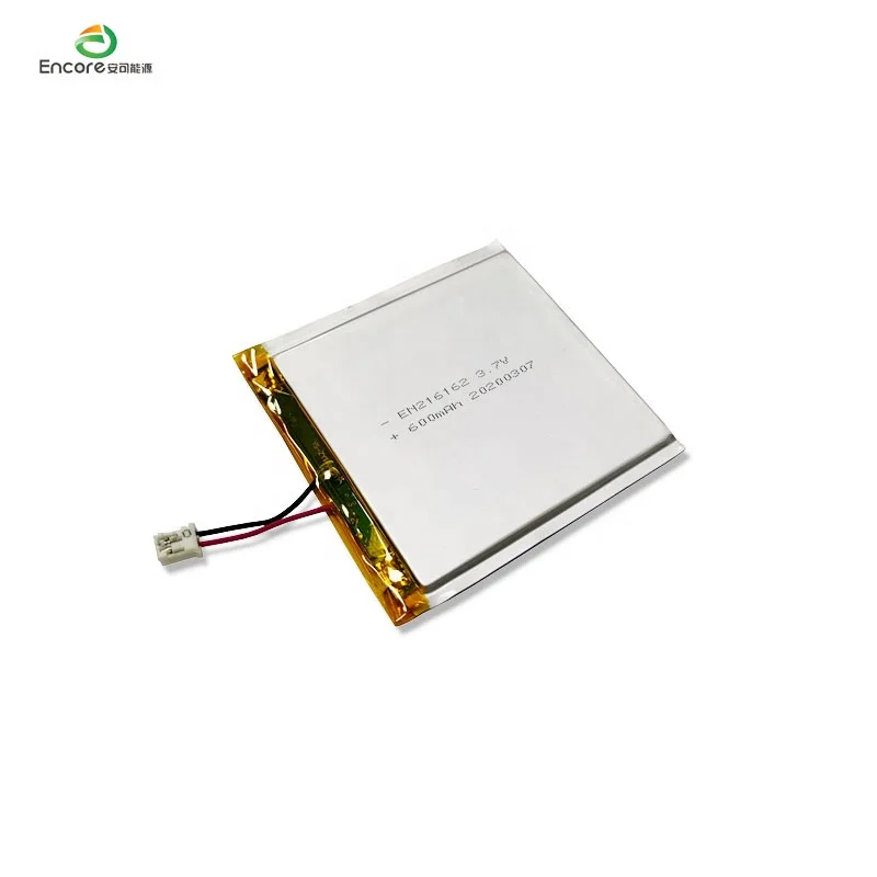 Lithium polymer 600mah EN216162 3.7v 3mm 2mm thickness lipo rechargeable ultra thin battery