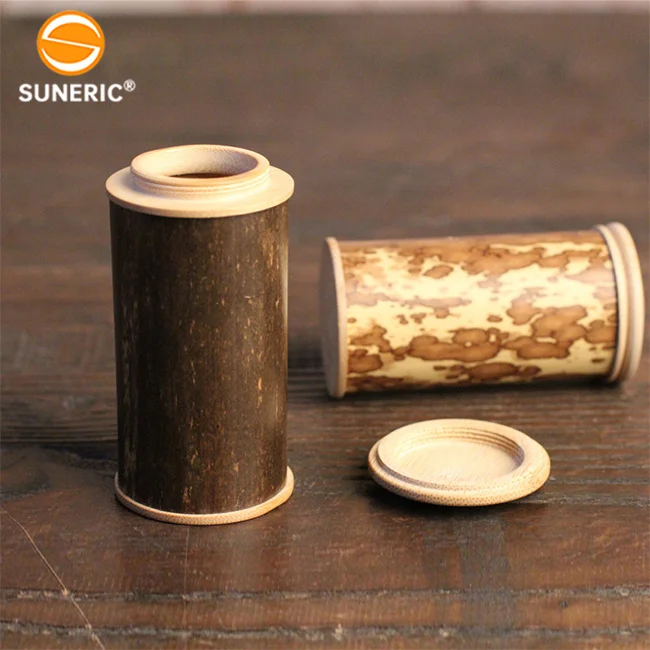 New Moisture-Proof Original Bamboo Mini Jars For Tea For Matcha Powder Portable Custom Tea Jar With Lid