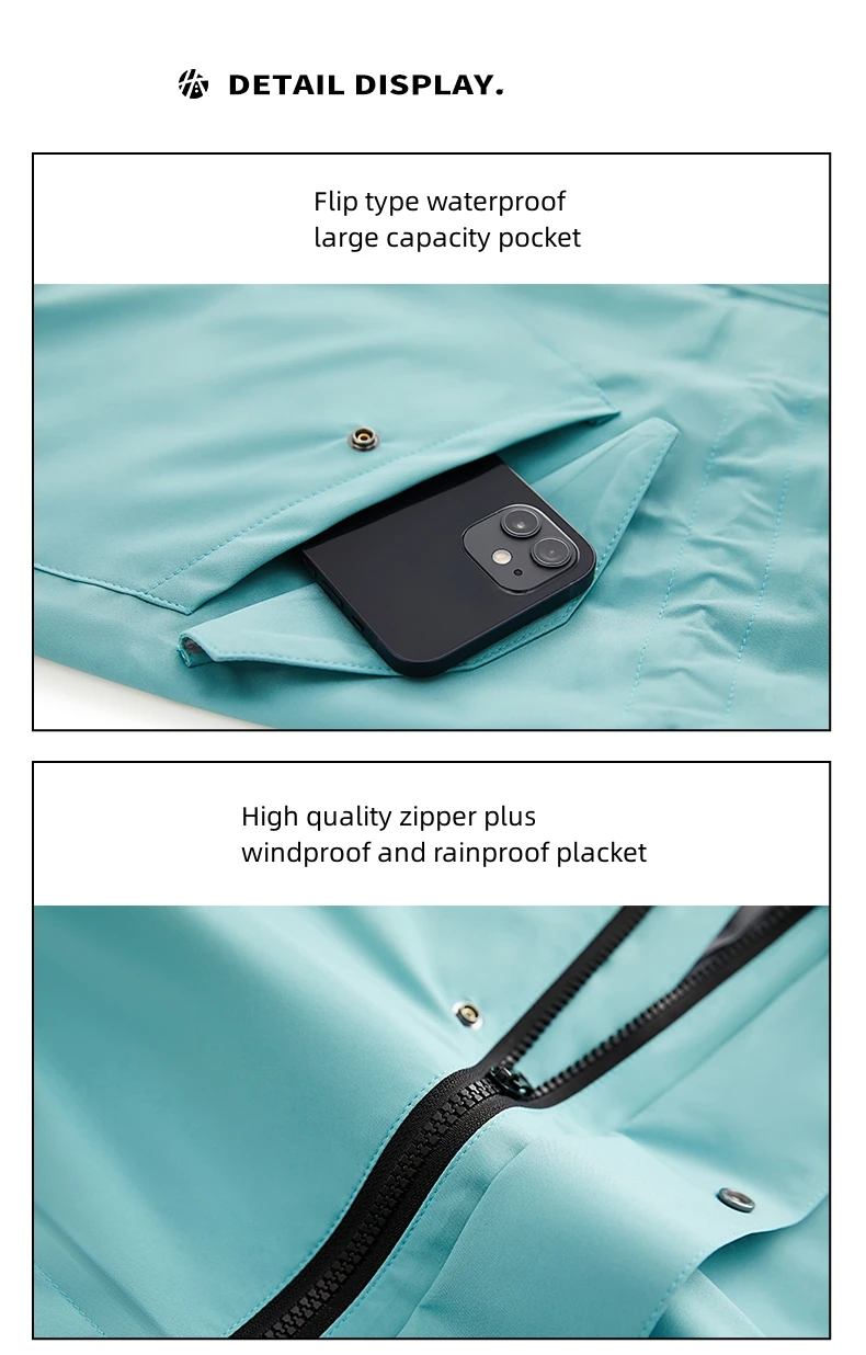 Rainfreem Raincoat  Long Windproof Waterproof Raincoats High Quality three layer fabric  Raincoats