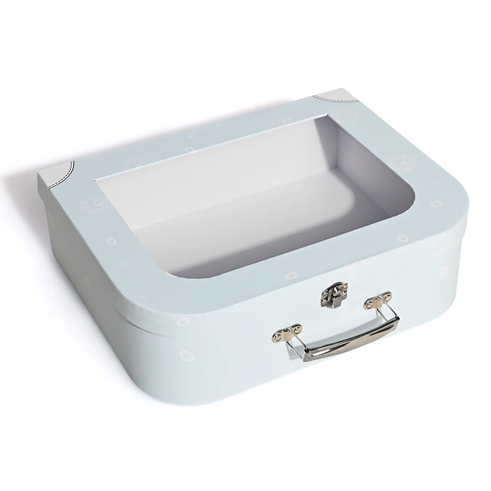 Recyclable Custom Design Rigid Kid Toy Packaging Box Luxury Cardboard Suitcase Gift Box With Transparent Windows