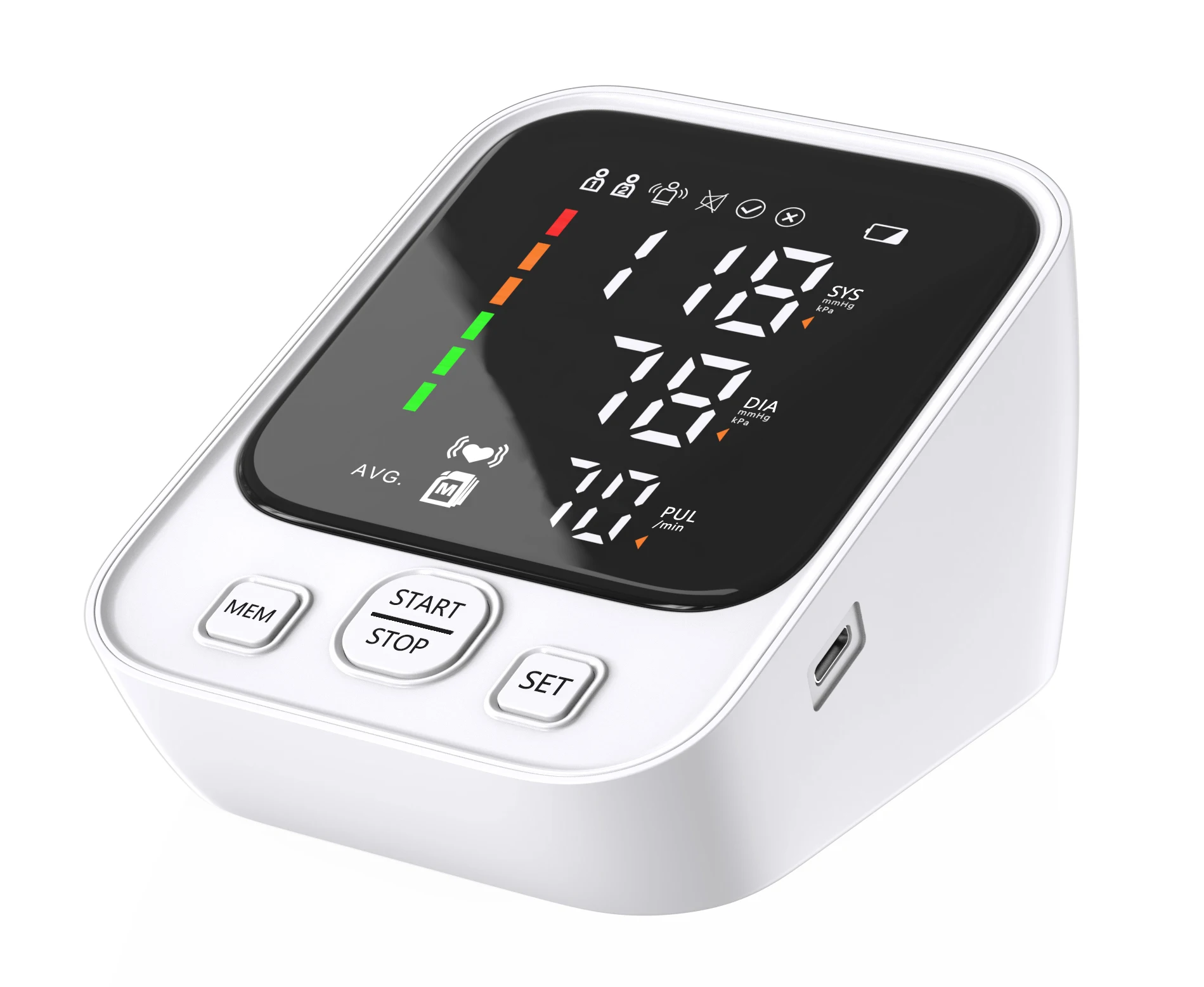 OEM Digital USB Rechargeable Or Bult-in Battery Household Esfigmomanometro Arm Electronic Blood Pressure Monitor