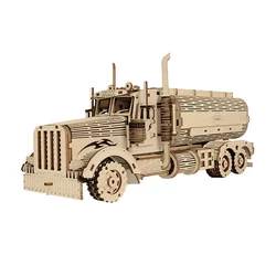 Factory Direct Sales Customization Wooden Fuel Tank Car 3d Wood Puzzle Toys Assembly Handmade Car Model