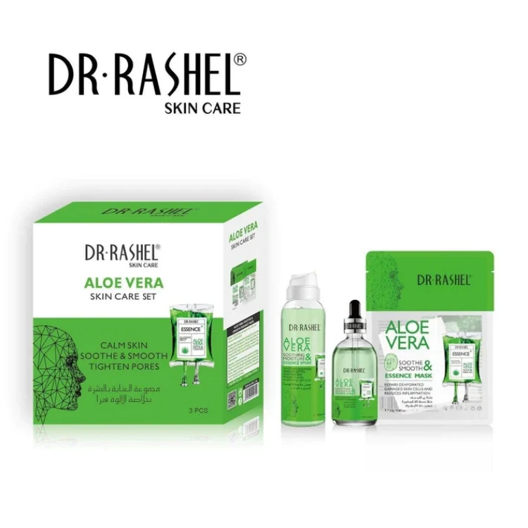 Dr.Rashel Aloe Vera Skin Care Set Calm Soothe & Smooth Tighten Pores Acne Treatment Skincare Kit