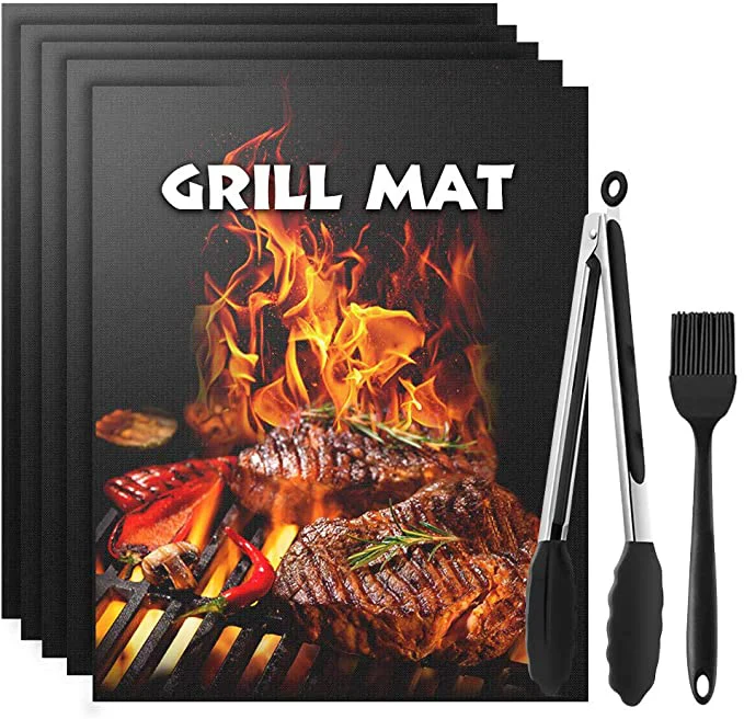 Professional Manufacturer High Temperature Resistant Fire Charcoal  Washable Non Stick BBQ Mat